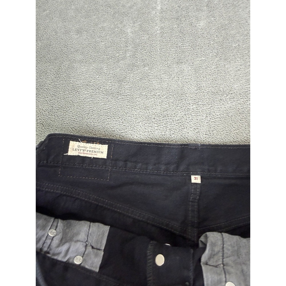 Levi's Denim Mini Skirt Women's Size 31 Black Button Fly - Picture 3 of 7